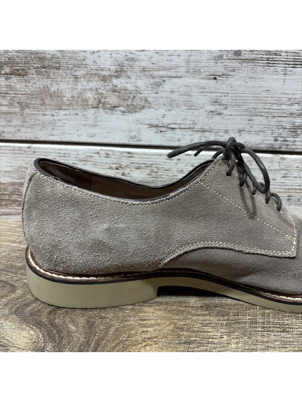 BANANA REPUBLIC Light Grey Owen Suede Leather Oxford Dress Shoe Men’s Sz 12